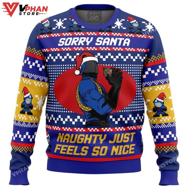 Sorry Santa Cobra Commander GI Joe Ugly Christmas Sweater