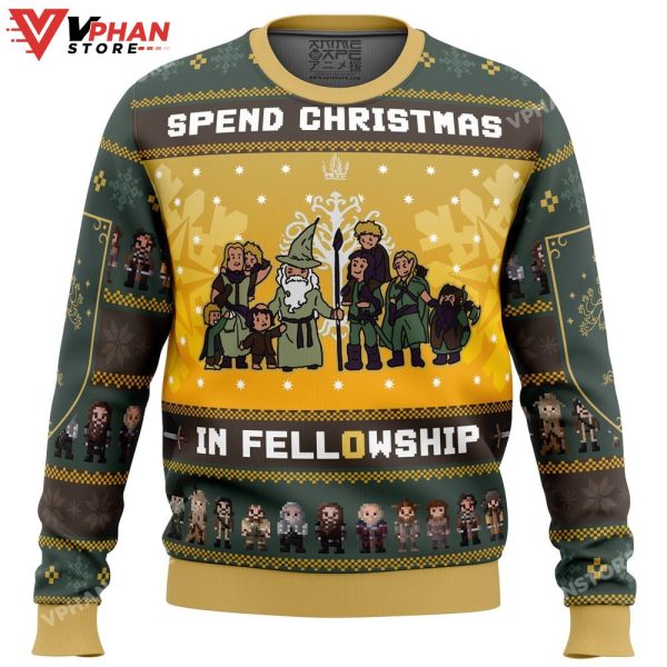 Spend Christmas In Fellowship The Lord Of The Rings Ugly Sweater