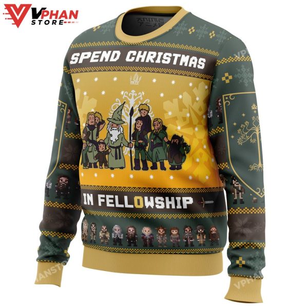 Spend Christmas In Fellowship The Lord Of The Rings Ugly Sweater