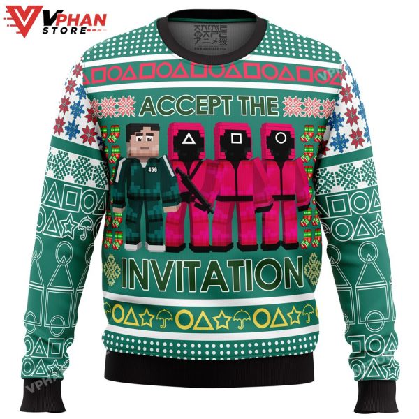 Squid Game Invitation Ugly Christmas Sweater