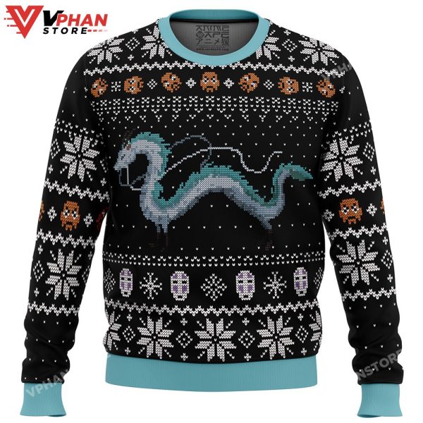 Studio Ghibli Haku Spirited Away Miyazaki Ugly Christmas Sweater