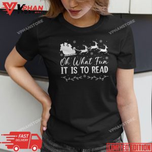 Teacher Christmas Shirt Librarian Oh What Fun It Is To Read T Shirt 1