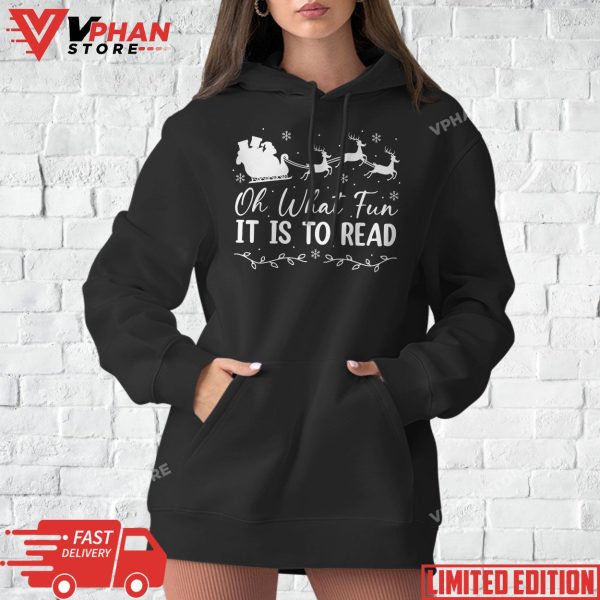 Teacher Christmas Shirt, Librarian Oh What Fun It Is To Read T-Shirt