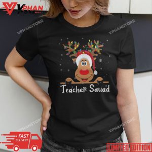 Teacher Squad Reindeer Funny Teacher Christmas Xmas T Shirt 1