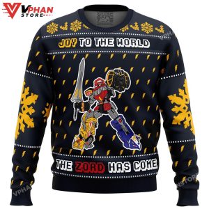 The Zord Has Come Power Rangers Ugly Christmas Sweater 1