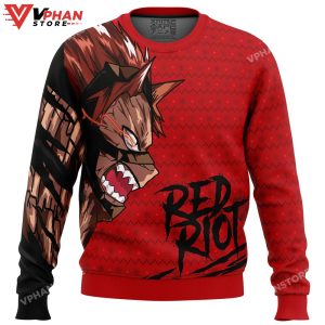 Unbreakable Red Riot My Hero Academia Ugly Christmas Sweater 1