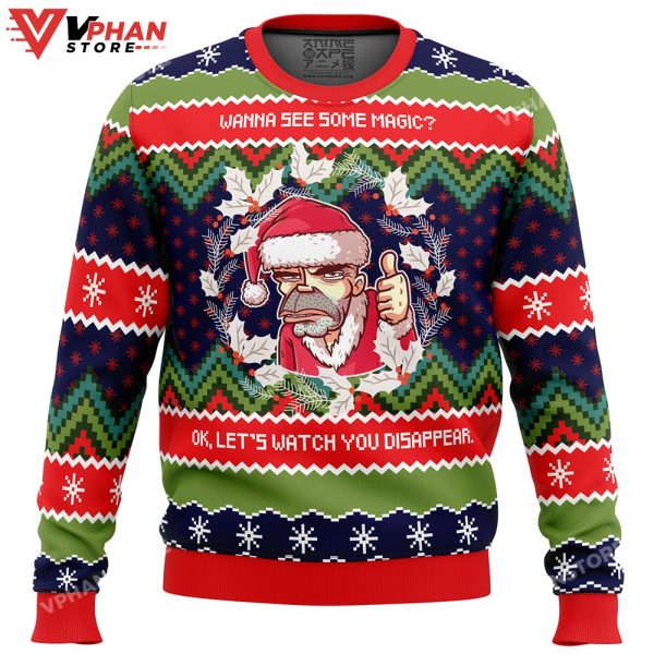 Wanna See Some Magic Bad Santa Ugly Christmas Sweater