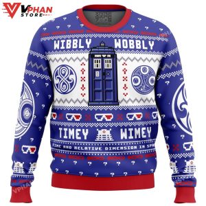 Wibbly Wobbly Doctor Who Ugly Christmas Sweater 1