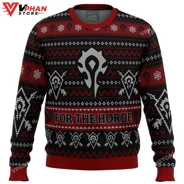 World Of Warcraft For The Horde Ugly Christmas Sweater