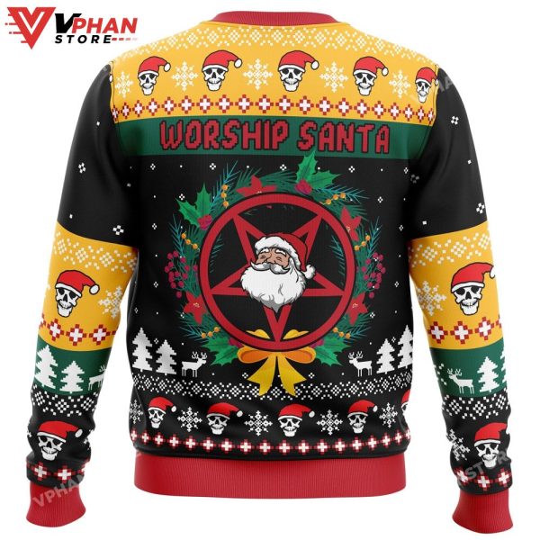 Worship Santa Ugly Christmas Sweater