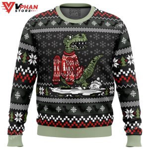 Wrong Size Dinosaurs Ugly Christmas Sweater 1