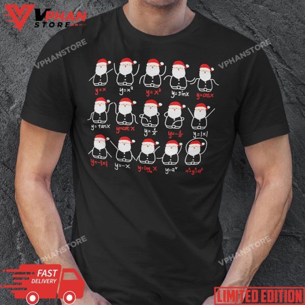 Santa Fractions Math Teacher Christmas T-Shirt