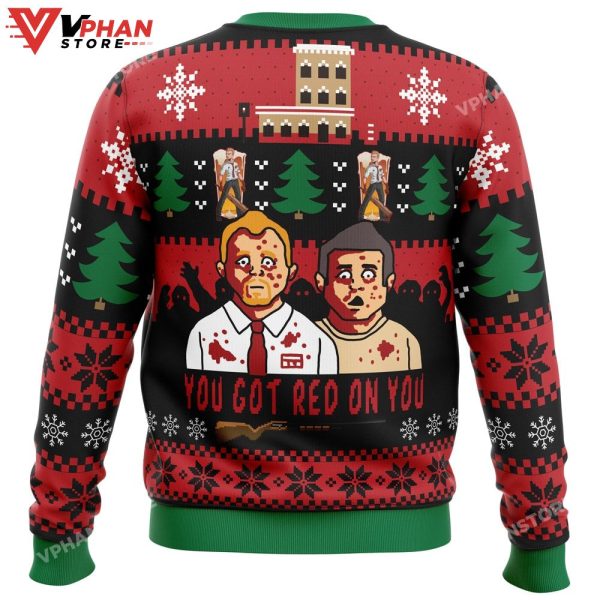 You’ve Got Red On You Shaun Of The Dead Ugly Christmas Sweater