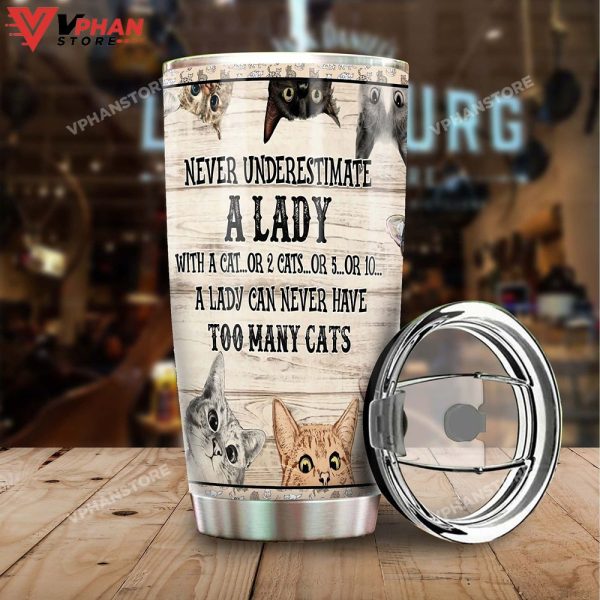 A Lady Can Never Have Too Many Cats Personalized Tumbler