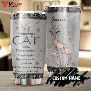 Advice From Cat Enjoy The Nightlife Jewelry Style Personalized Tumbler 1