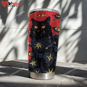 Black Cat Design Stainless Steel Tumbler 1