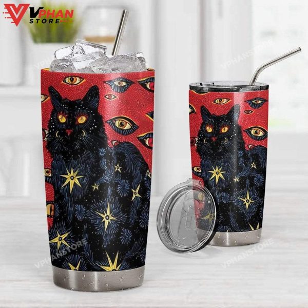 Black Cat Design Stainless Steel Tumbler