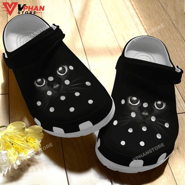 Black Cat Face Classic Clogs Shoes