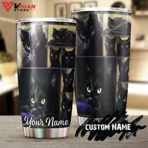 Black Cat Face Unique Personalized Tumbler 1