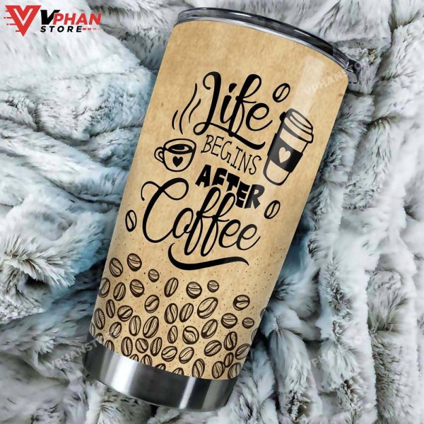 Black Cat Life Begins After Coffee Personalized Tumbler