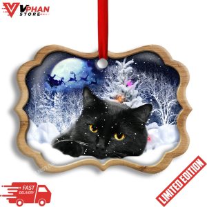 Black Cat Love Xmas Light Decor Tree Hanging Ornament 1