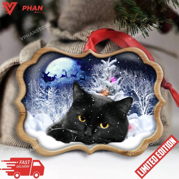 Black Cat Love Xmas Light Decor Tree Hanging Ornament