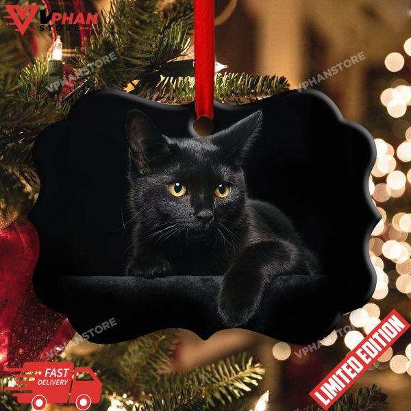 Black Cat Lover Kitty Horizontal Ornament