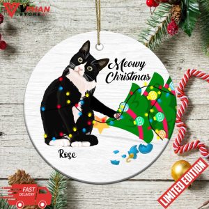 Black Cat Personalized Ornament 1