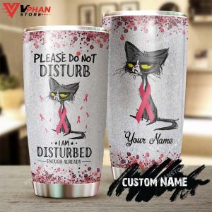 Black Cat Please Do Not Disturb Personalized Tumbler 1