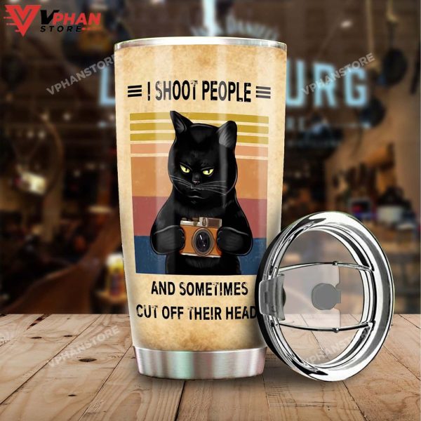 Black Cat Shoot People Photography Personalized Tumbler