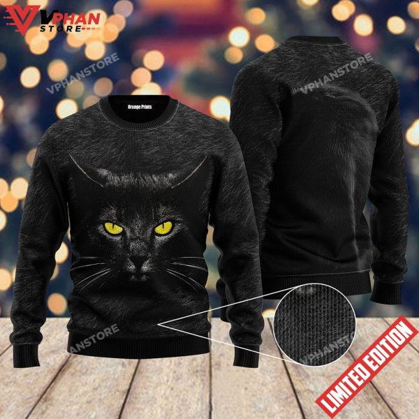 Black Cat Ugly Christmas Sweater