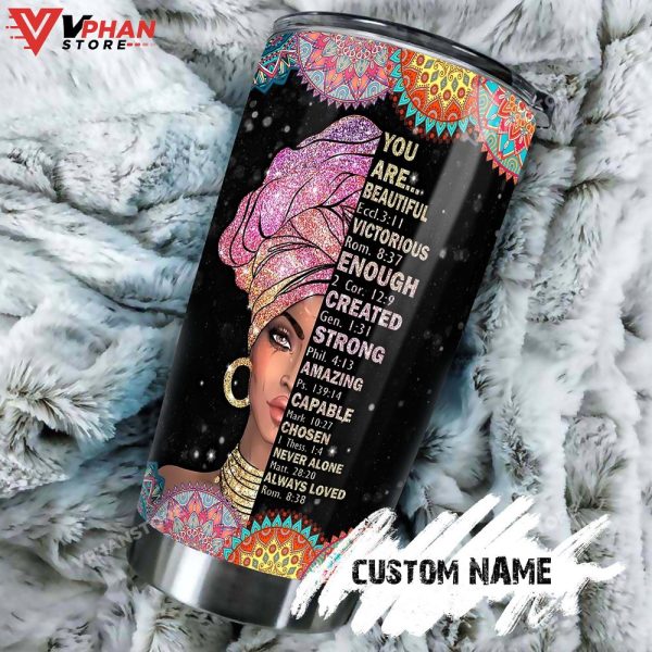 Black Woman Faith Lover Catholic You Are Chosen Personalized Tumbler