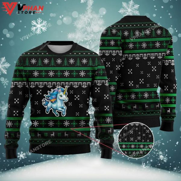 Blue Unicorn Ugly Christmas Sweater For Men & Women