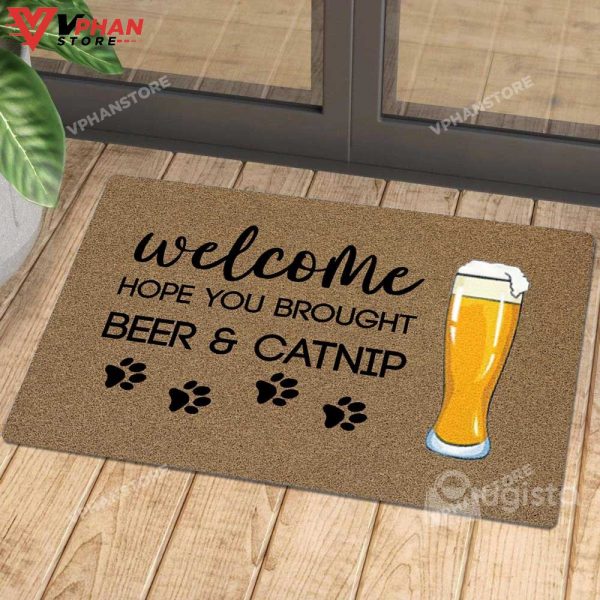 Brought Beer And Catnip All Over Printing Doormat