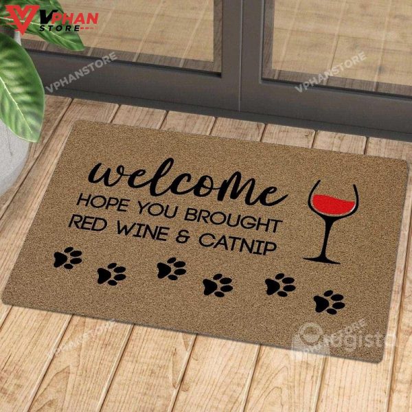 Brought Red Wine And Catnip Doormat