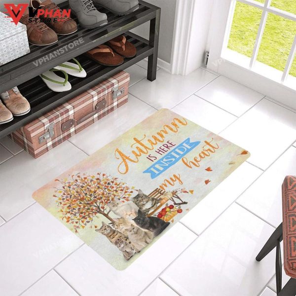 Cat Autumn Easy Clean Welcome DoorMat