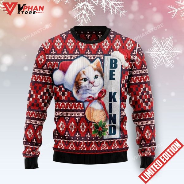 Cat Be Kind Ugly Christmas Sweater