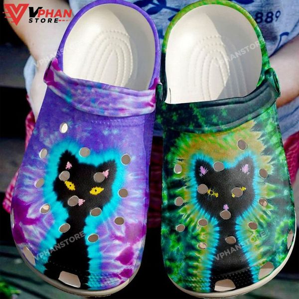 Cat Black And Colors Omber Gift For Lover Rubber Clogs Shoes