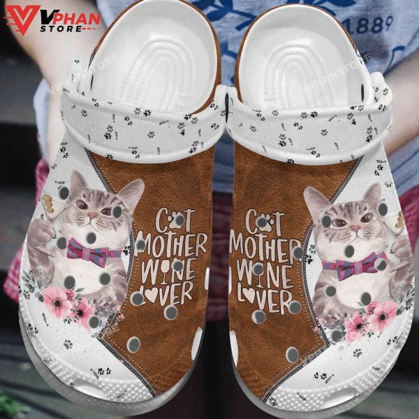 Cat Clog Cat Mother Wine Lover Classic Clogs Shoes