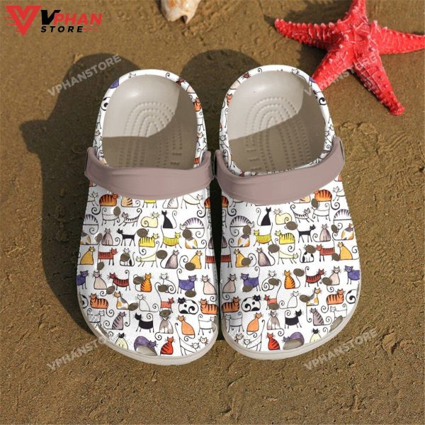 Cat Clog Cute Cat Pattern Classic Clogs Shoes