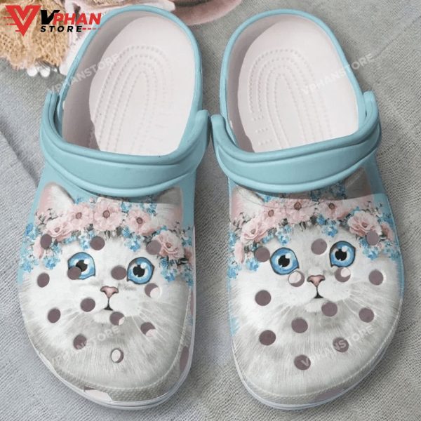 Cat Clog Whitesole Cute White Cat Classic Clogs Shoes