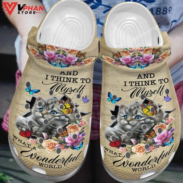 Cat Clog Whitesole What A Wonderful World Classic Clogs Shoes