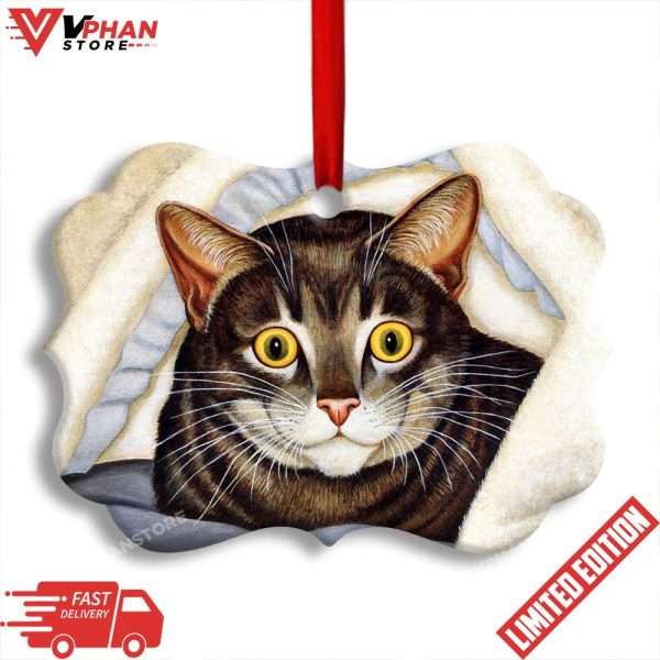 Cat Cute Tabby Art Style Ornament