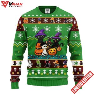 Cat Cute Witcher Noel Mc Ugly Christmas Sweater 1