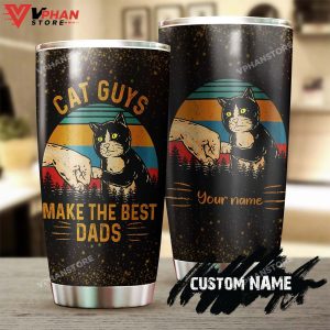 Cat Guys Make The Best Dads Tuxedo Cat Personalized Tumbler 1