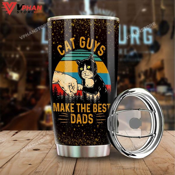 Cat Guys Make The Best Dads Tuxedo Cat Personalized Tumbler