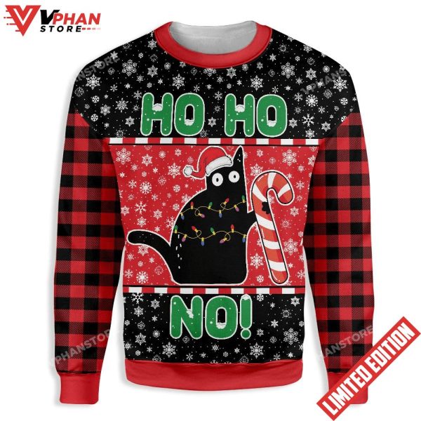 Cat Ho Ho No Christmas Sweater