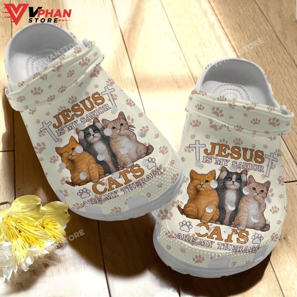 Cat Is My Therapy Classic Clogs Shoes