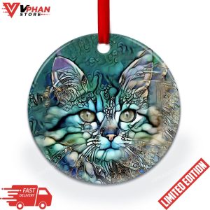 Cat Jewelry Nice Cat Round Christmas Ornament 1