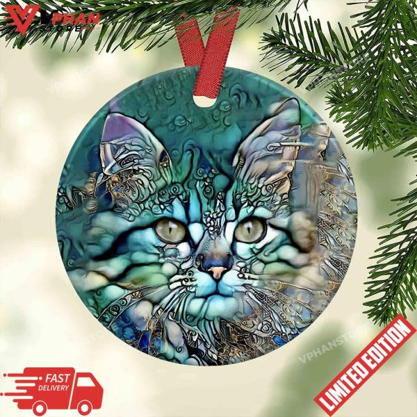 Cat Jewelry Nice Cat Round Xmas Ornament